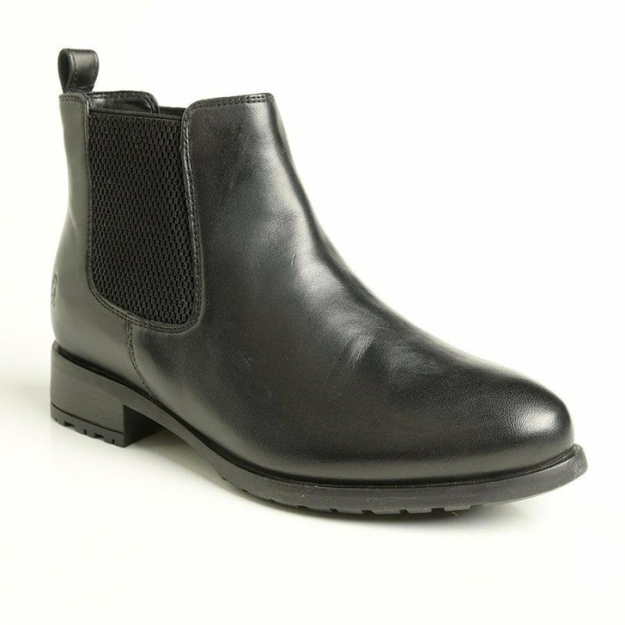 * Hush Puppy Gigi Leather Gusset Boot Black Crazy Deals Boots