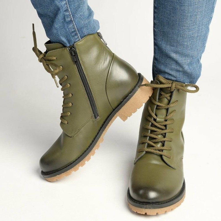 * Hush Puppy Marteni Ll Leather Boot Olive Good Quality Boots