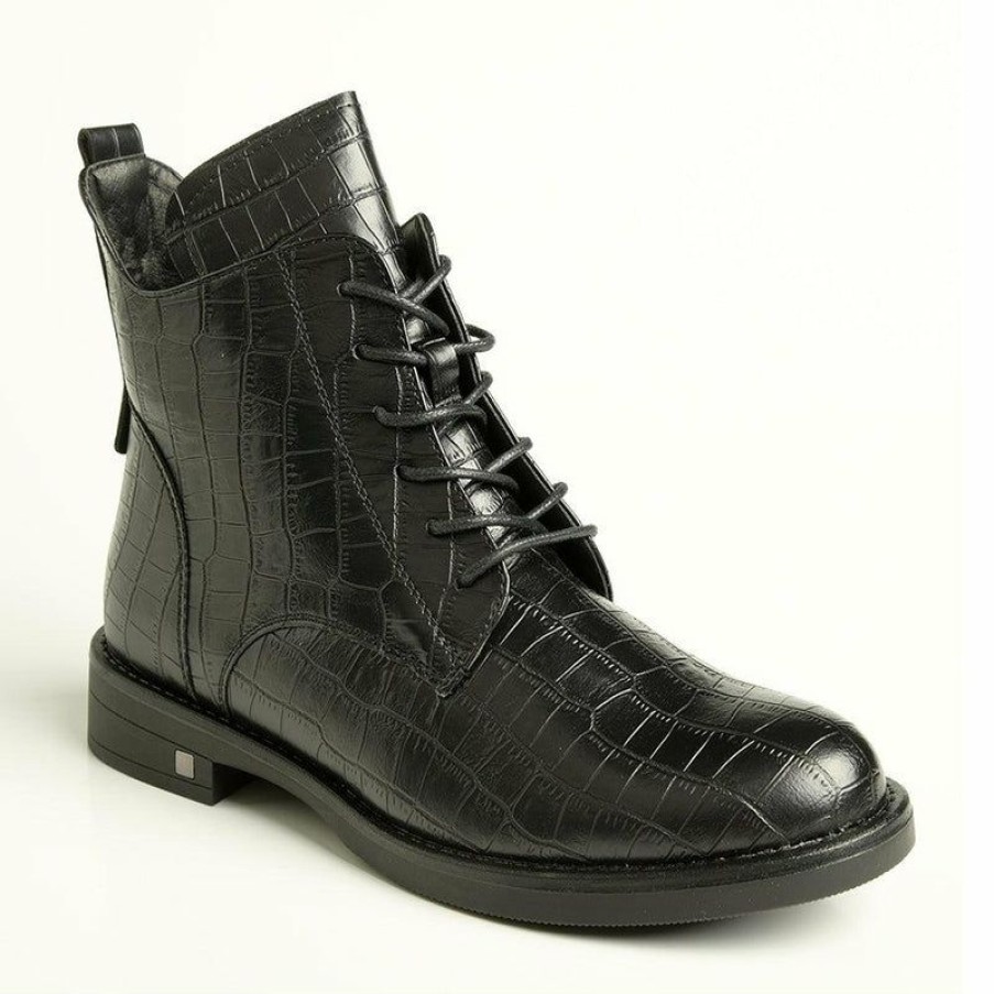 * Soft Style By Hush Puppy Caolan Military Boots Black Closeout Sale Boots