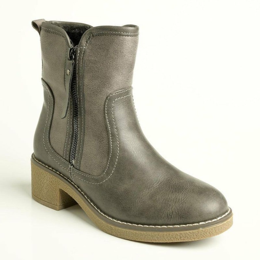 * Soft Style By Hush Puppies Bosley Ankle Boot Grey Closeout Sale Soft Style By Hush Puppy Boots