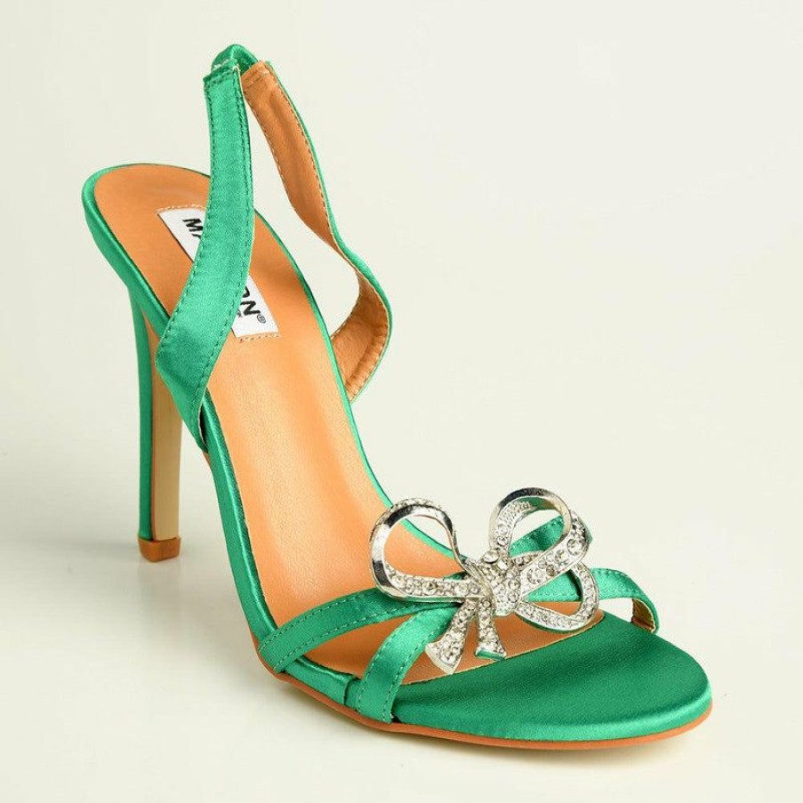 * Madison Liza Heel Sandals Green Closeout Sale Madison Heart Of New York Heels