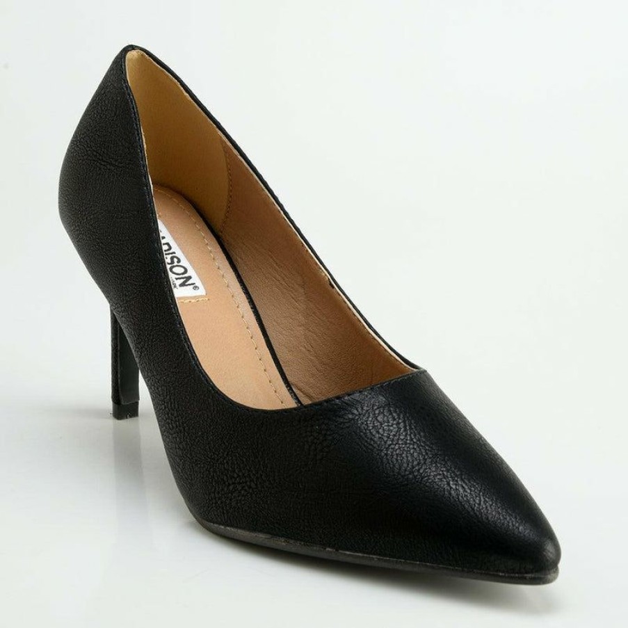 * Madison Penny 3 Court Heels Black New In Madison Heart Of New York Heels