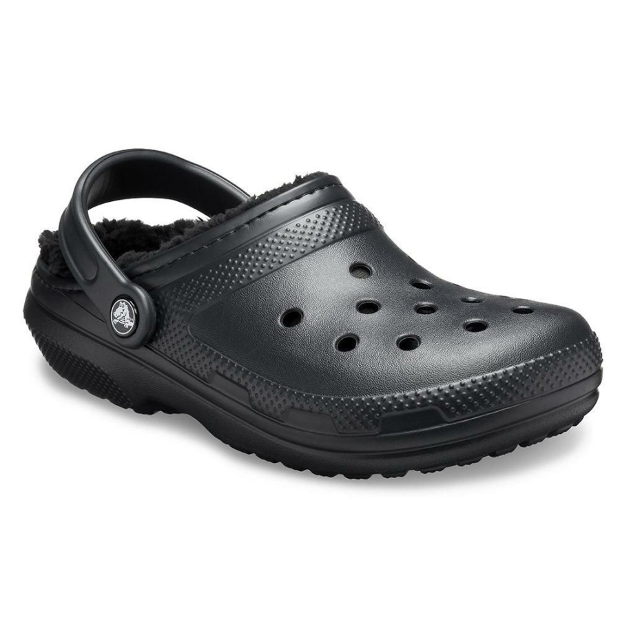 * Crocs Classic Lined Clog Black Closeout Sale Slippers & Flats