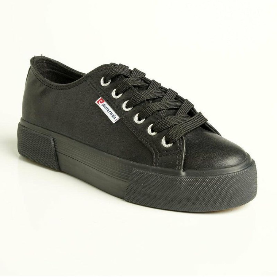 * Pierre Cardin Harley Lace Up Sneaker Black Excellent Sneakers