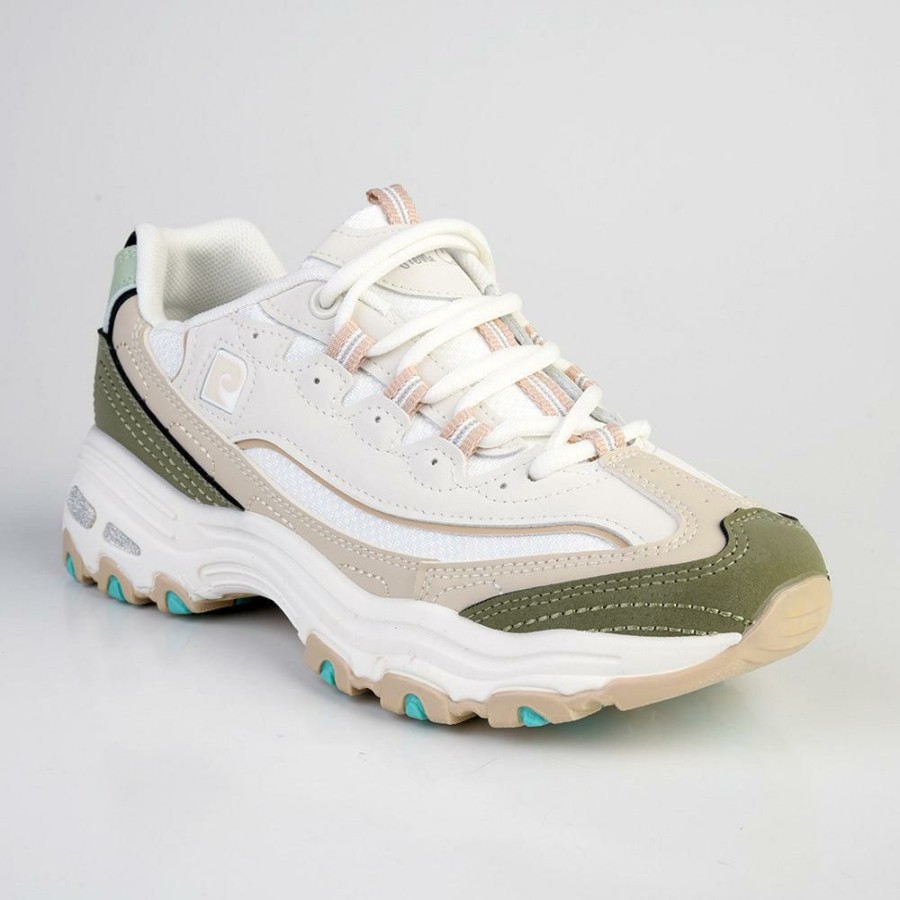 * Pierre Cardin Sirene Lace Up Sneaker- White/Green Online Sale Sneakers