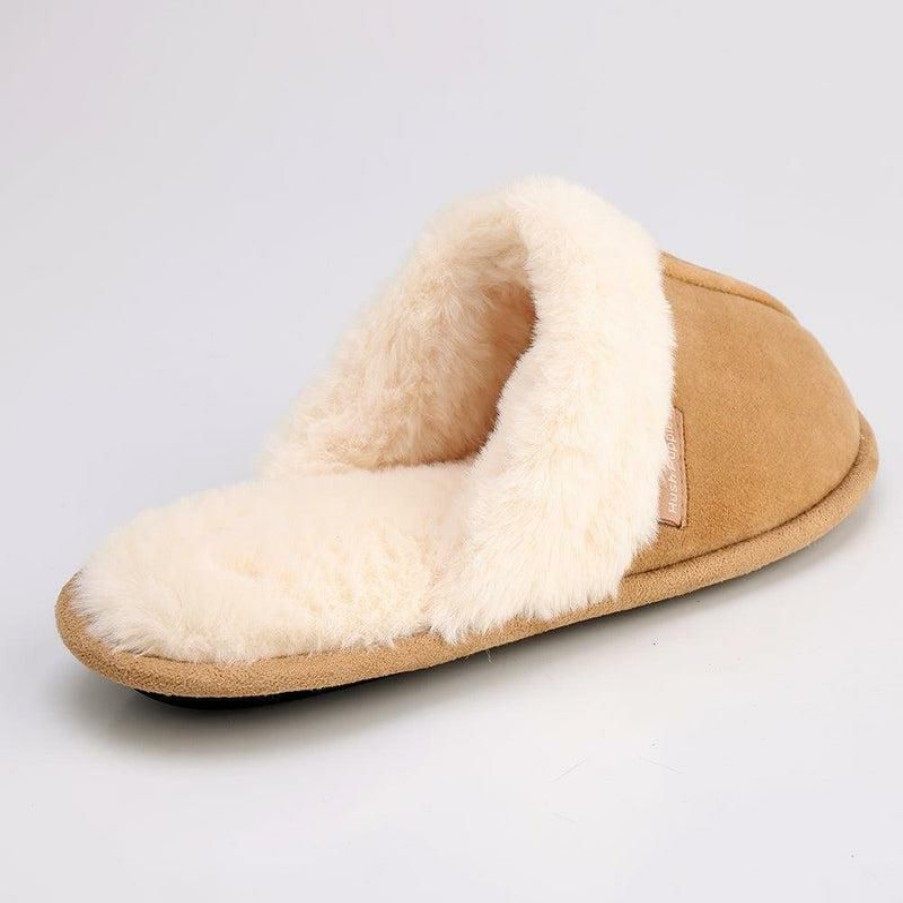 * Hush Puppy Lunara Open Back Slippers -Tan Best Price Slippers & Flats