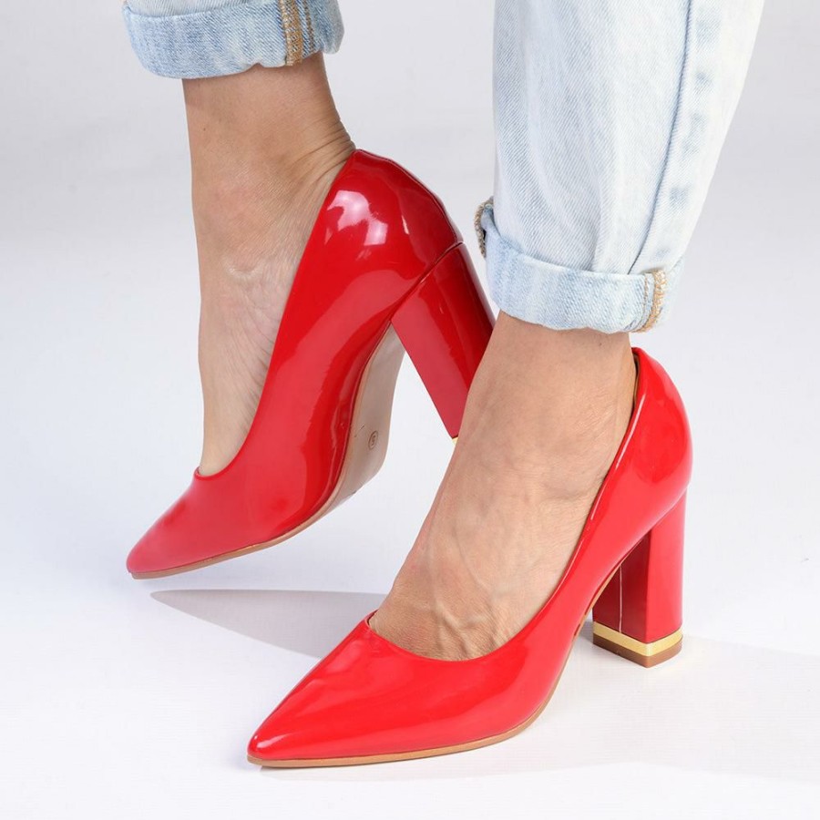 * Franco Rossi Danita Block Court Heel Red Online Sale Heels