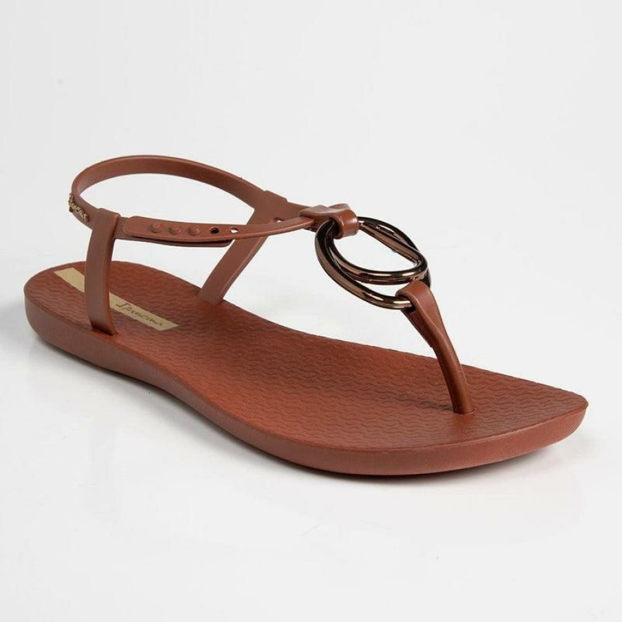 * Lpanema Class Hoop Thong Sandals Brown Good Quality Ipanema Sandals