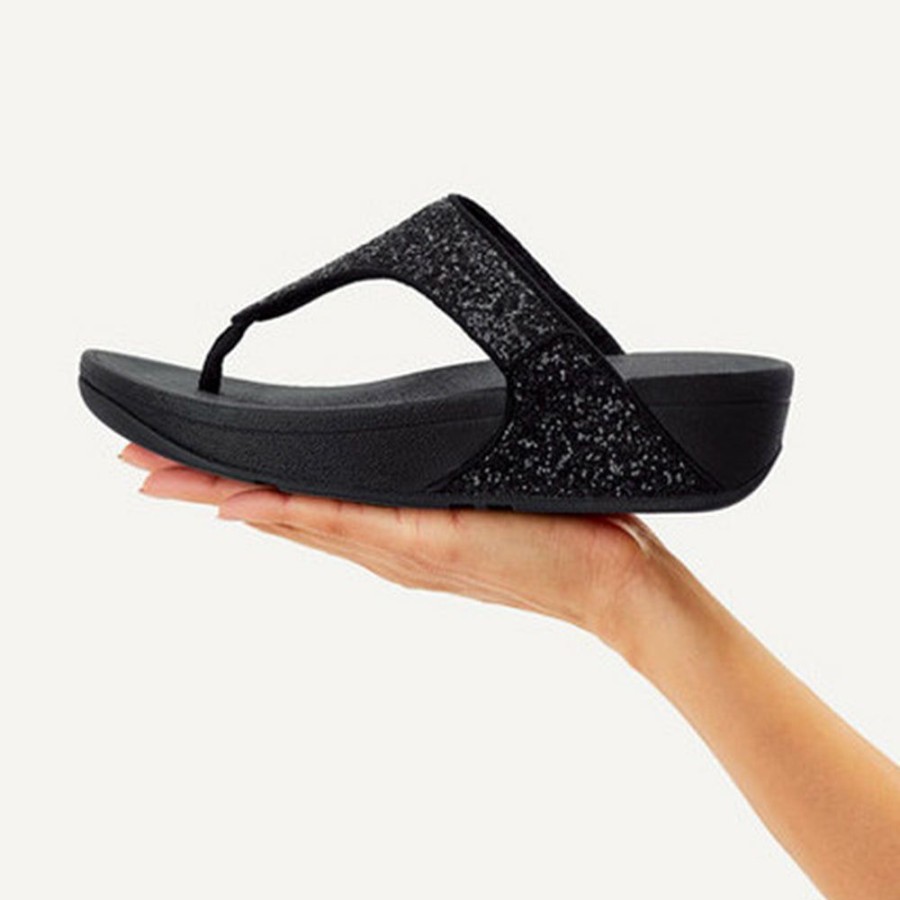 * Fit Flop Lulu Glitter Flip Flop Black 100% Guarantee Slippers & Flats