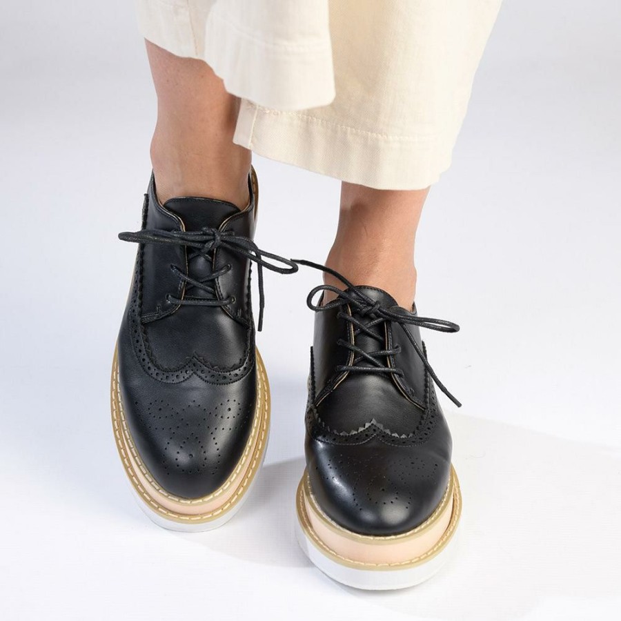 * Madison Maya 2 Lace Up Brogues Black Top Selling Madison Heart Of New York Brogues