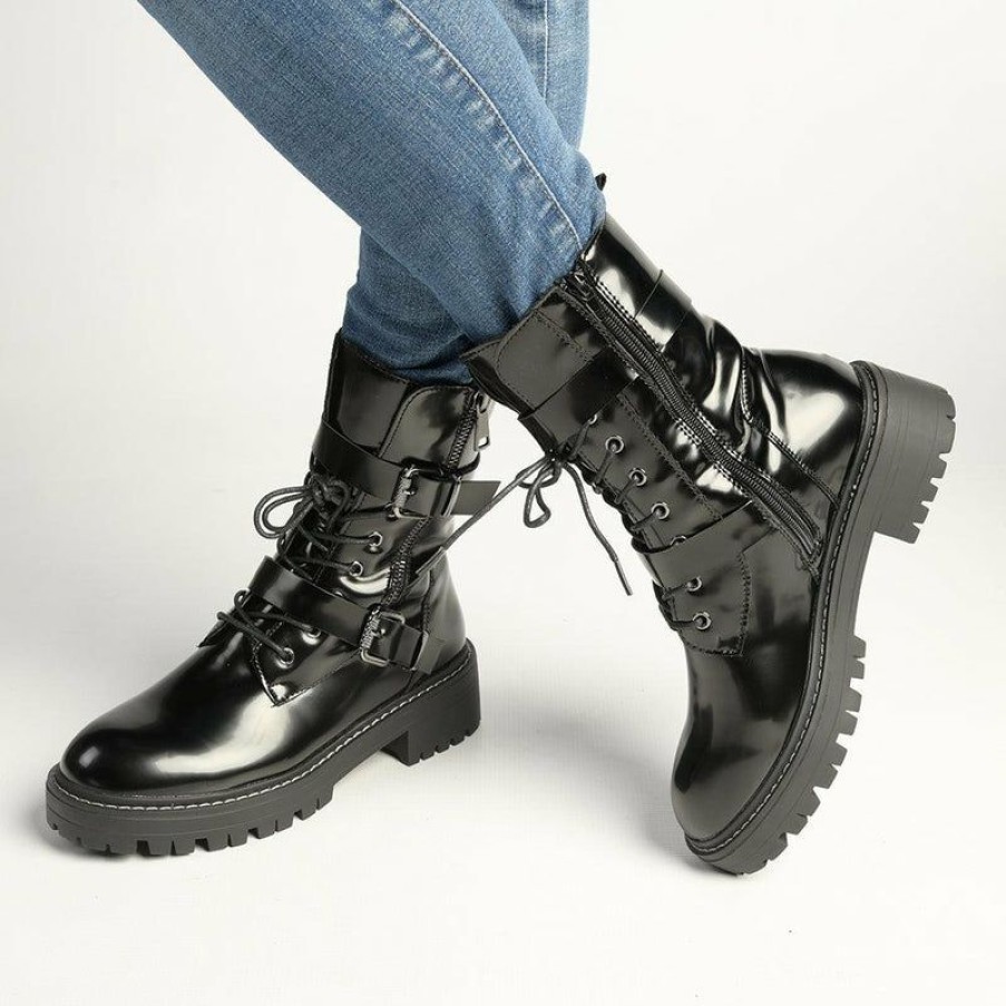 * Alessio Rosanne Double Buckle Boot Black Online Boots