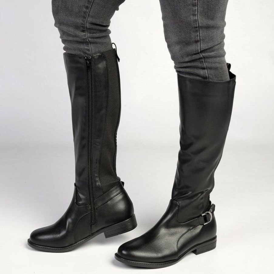 * Franco Rossi Gina Long Boot With Gusset Black New Boots