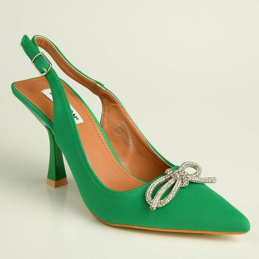 * Madison Kelli Slingback Heels Green Online Sale Madison Heart Of New York Heels