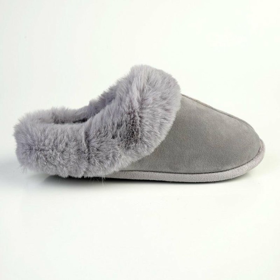 * Hush Puppy Virginia Open Back Slippers Frost Grey Lower Price Slippers & Flats