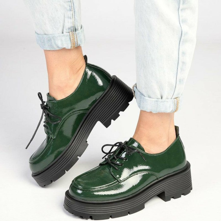 * Madison Kia Chunky Brogue Dark Green New Madison Heart Of New York Brogues