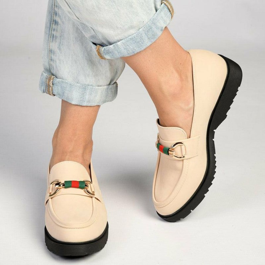 * Madison Callie Slip-On Brogue Nude Discount Store Madison Heart Of New York Brogues