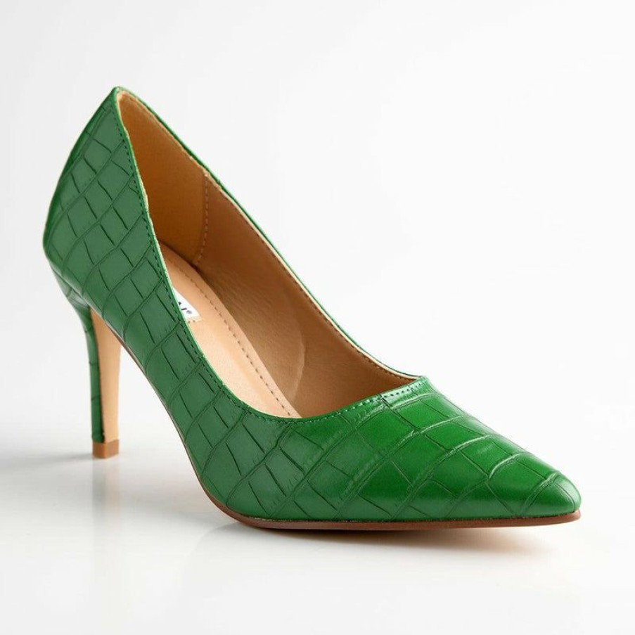 * Madison Lucy Penny Court Heels Green Excellent Quality Madison Heart Of New York Heels