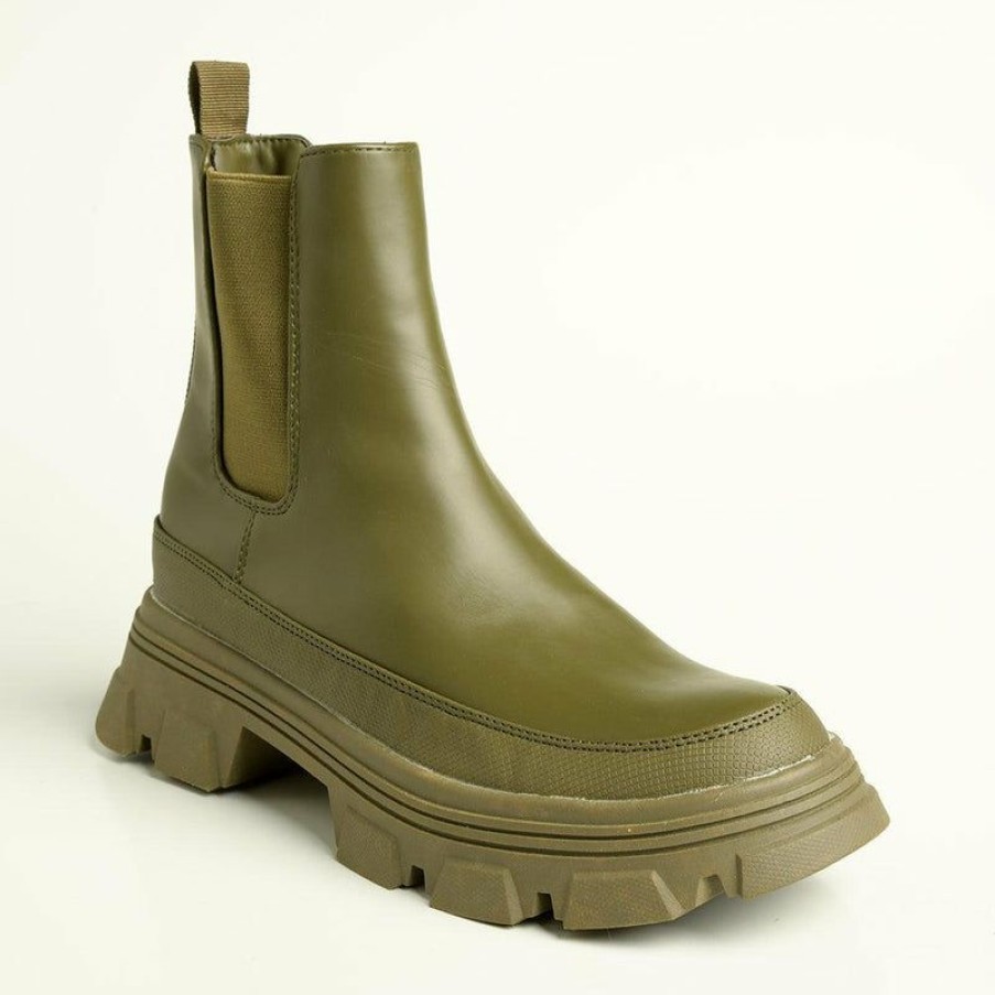 * Alessio Rochel Chunky Fashion Boot Olive Top Selling Boots