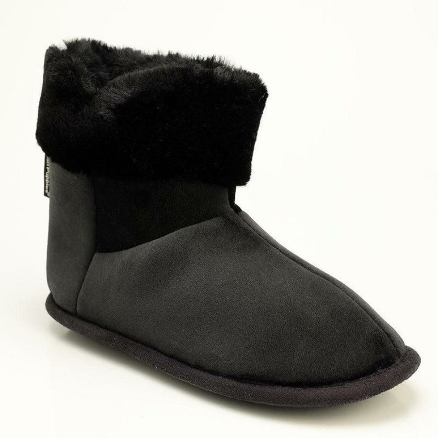 * Hush Puppy Hi Top Casa Slippers Black Reasonable Price Slippers & Flats