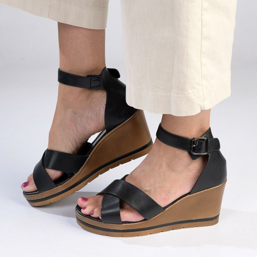 * Alessio Closed Back Wedge Black Closeout Sale Wedges