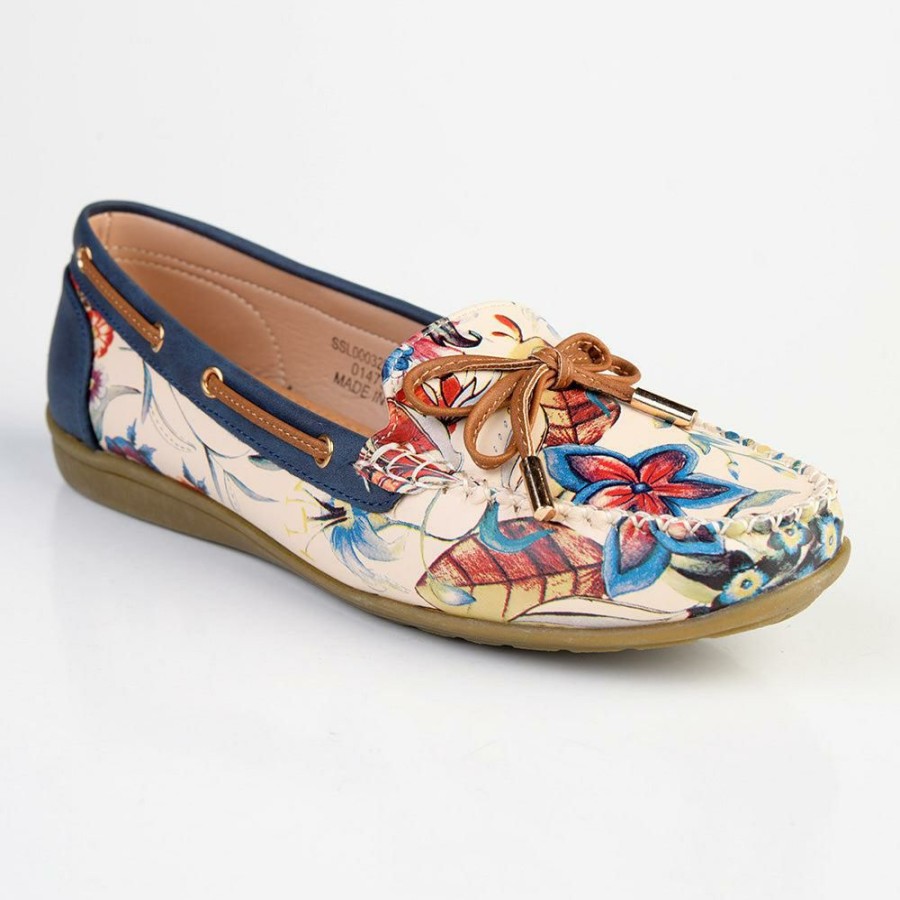 * Soft Style By Hush Puppies Domino Floral Loafer Pearl Excellent Quality Soft Style By Hush Puppy Brogues