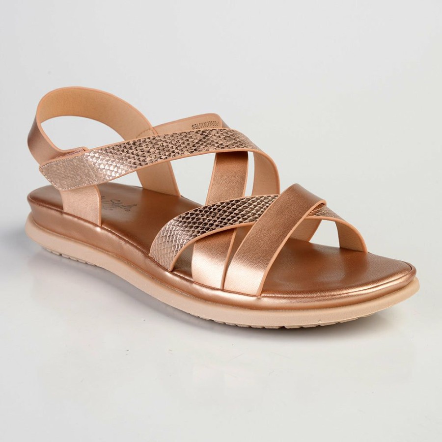 * Soft Style By Hush Puppies Irina Strap Sandals Rose Gold Closeout Sale Soft Style By Hush Puppy Sandals