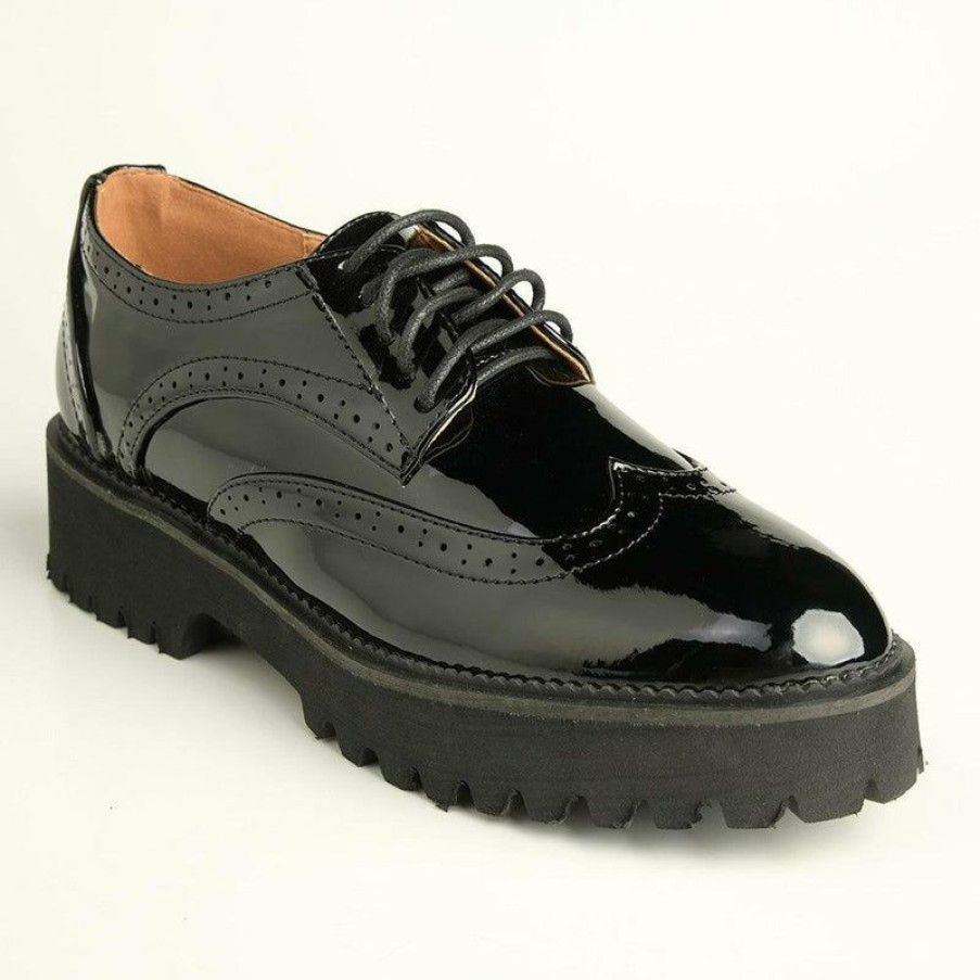 * Madison Lele Lace Up Brogue Black Closeout Sale Madison Heart Of New York Brogues