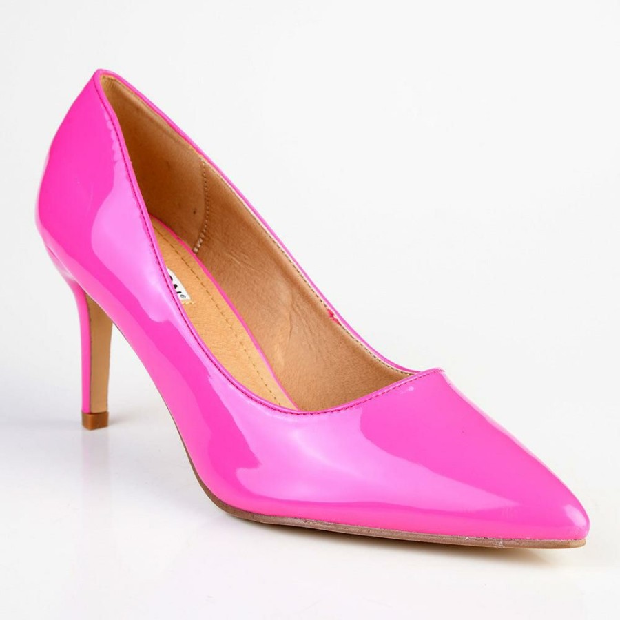 * Madison Penny 3 Court Heels Hot Pink Closeout Sale Madison Heart Of New York Heels