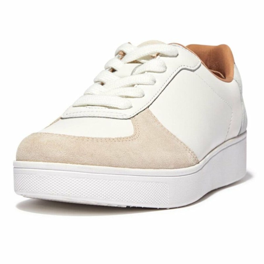 * Fit Flop Rally Suede Back Leather Sneaker White Limit Offer Sneakers