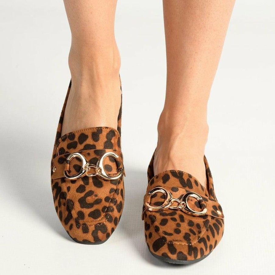 * Madison Kerri Metal Trim Loafer Leopard Good Quality Madison Heart Of New York Brogues