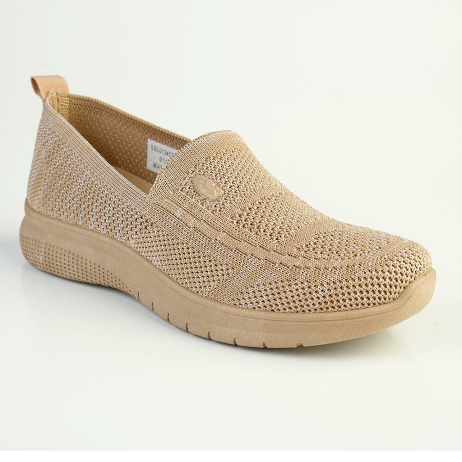 * Soft Style By Hush Puppies Rimba Melange Knit Loafer Taupe Good Quality Soft Style By Hush Puppy Brogues