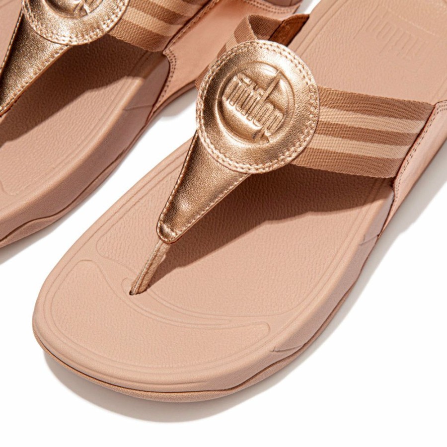 * Fit Flop Walkstar Webbing Sandal Rose Gold 100% Guarantee Slippers & Flats