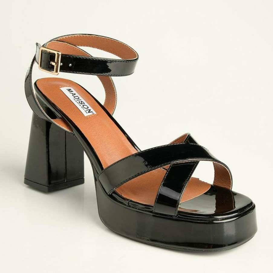 * Madison Lesi Platform Block Heel Black Online Madison Heart Of New York Heels